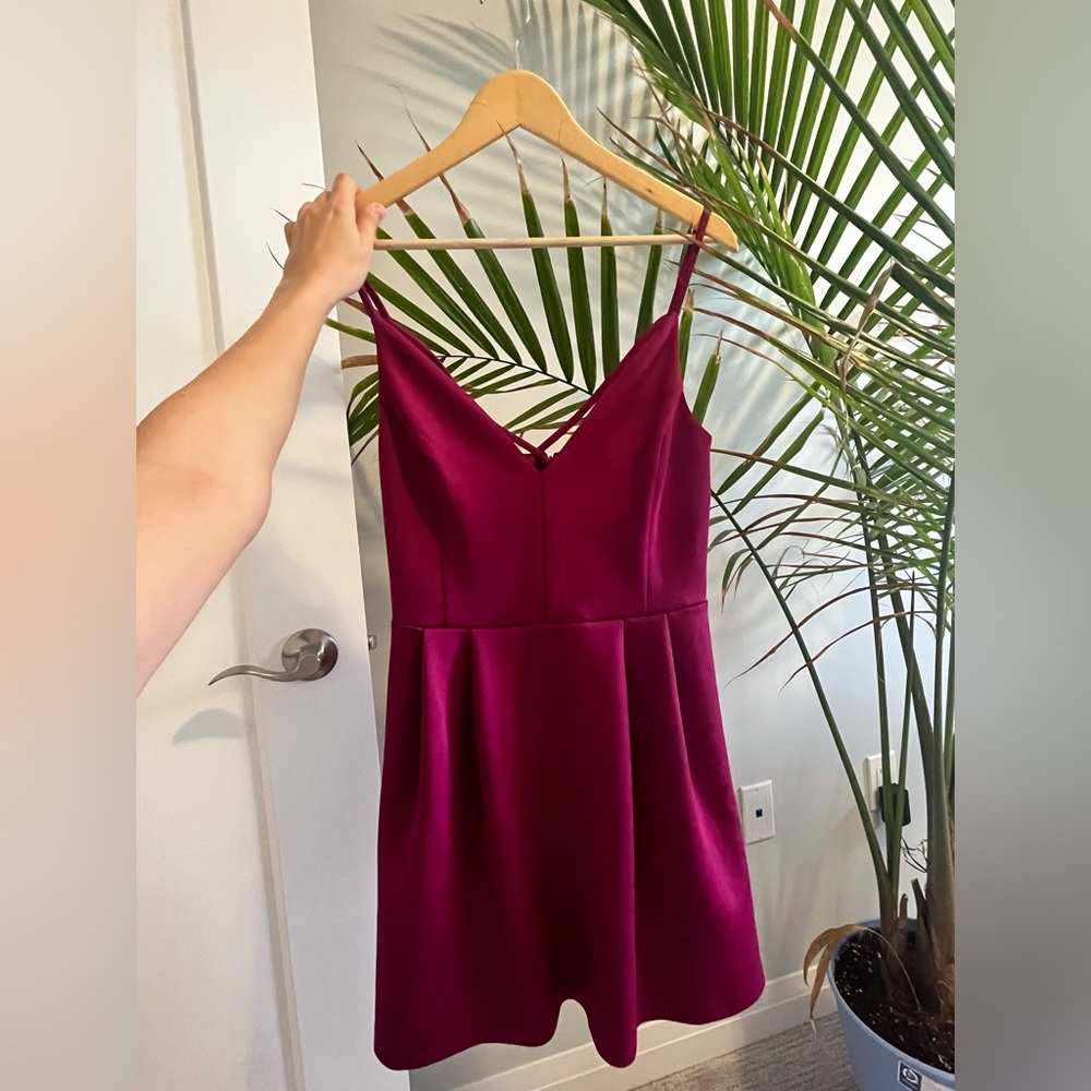 Magenta Plum Above Knee Length Dynamite Dress Size S